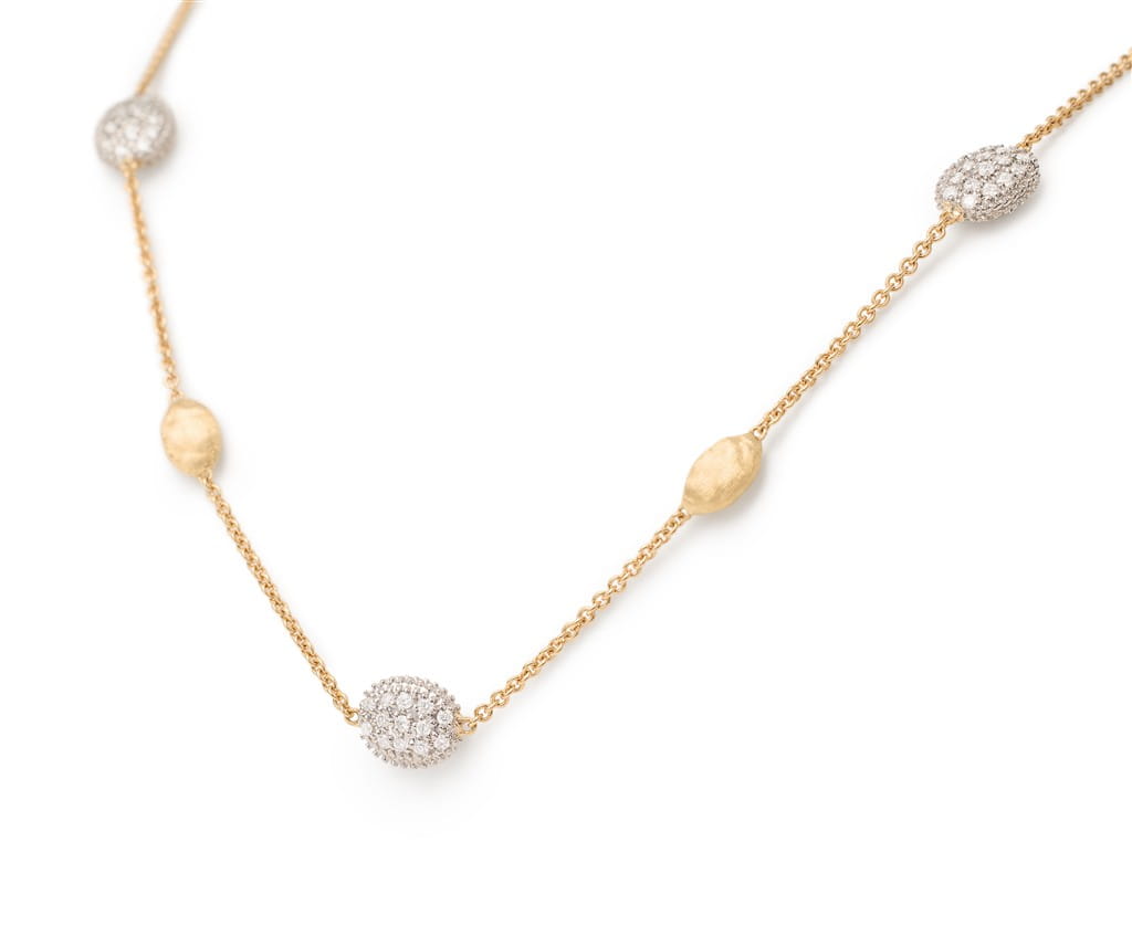 Marco Bicego 18K Yellow Gold Marco Bicego Diamond Bean Necklace Necklaces