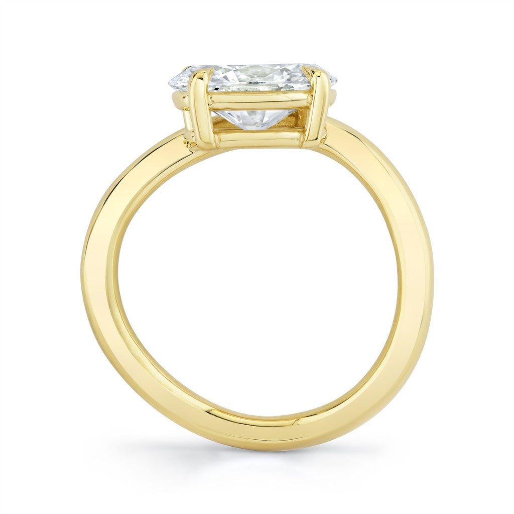 Emerson Fine Jewelry 18K Yellow Gold Oval Offset Silhouette Diamond Engagement Ring Engagement Rings