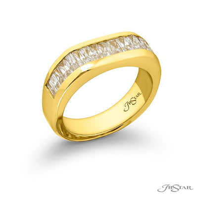 JB Star 18K Yellow Gold JB Star Men's Band with Diamonds Rings - Men's