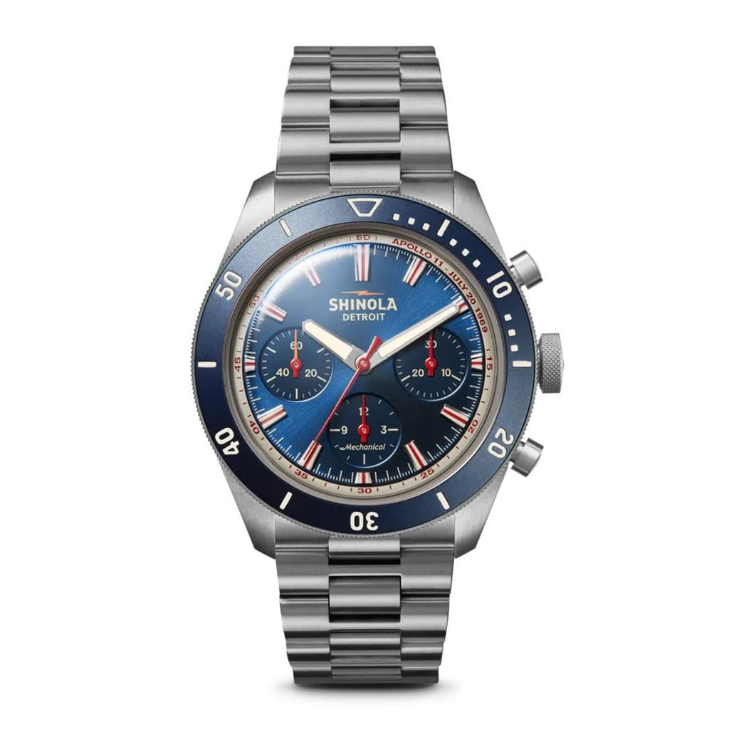 Shinola The Mooncraft Monster Chrono 43mm - Blue Watches