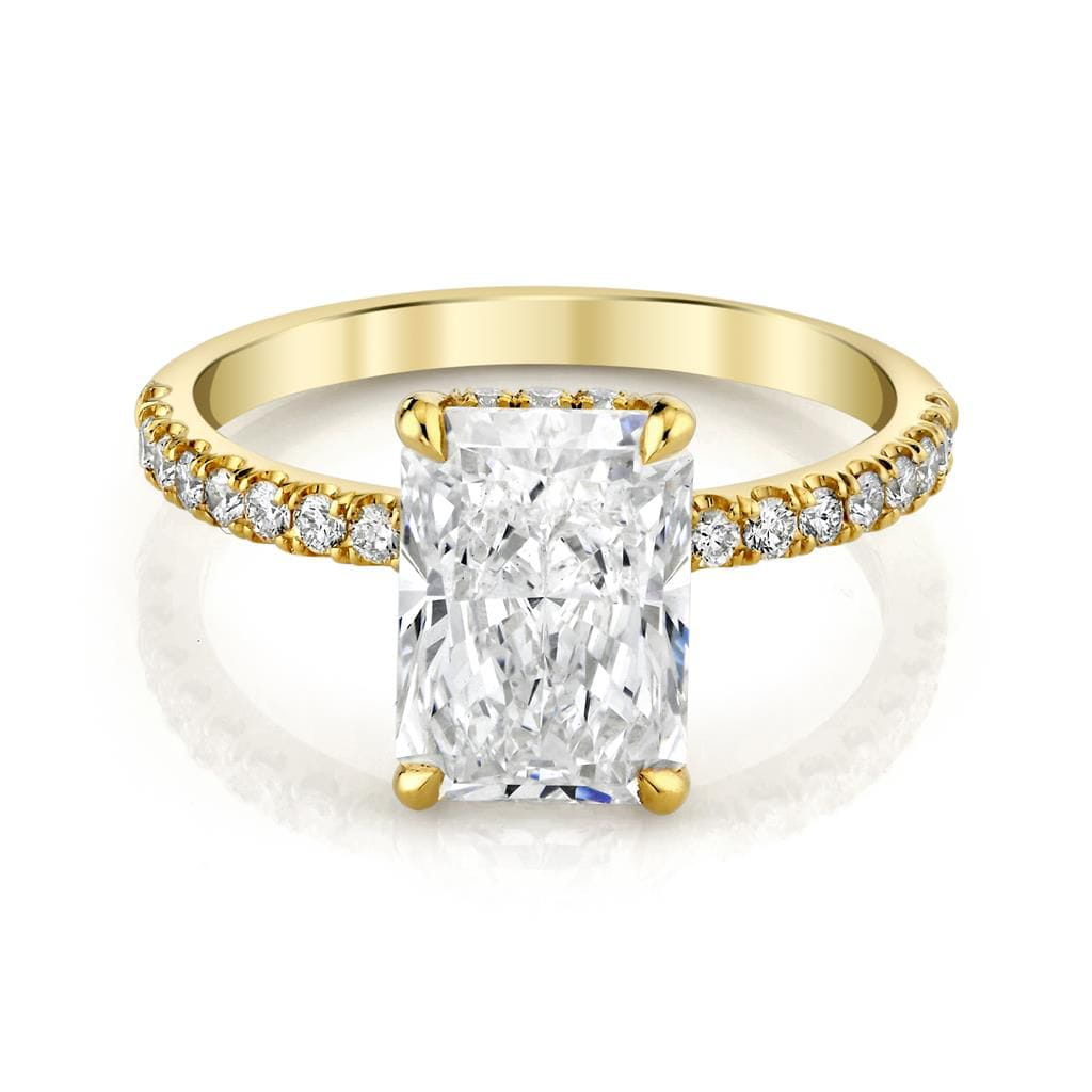 Emerson Fine Jewelry 18K Yellow Gold Everly Elongated Radiant Hidden Halo with Pave Diamond Engagement Ring Engagement Rings
