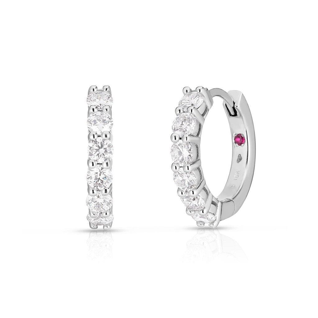 Roberto Coin 18K White Gold Roberto Coin Diamond Hoop Earrings, Small Earrings