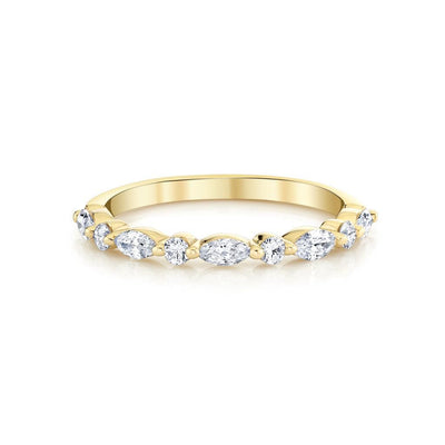 Emerson Fine Jewelry 18K Yellow Gold Mix Shape Shared Prong Diamond Band Rings - Women's