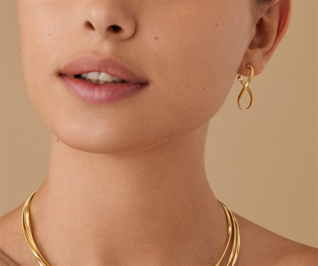 Marco Bicego 18K Yellow Gold Marco Bicego Twisted Irregular Hoop Earrings, Small Earrings