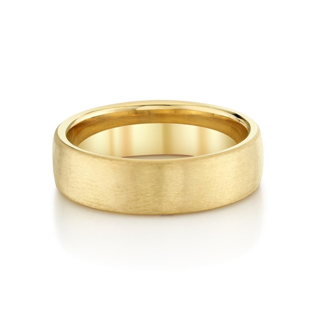 Benchmark 18K Yellow Gold Euro 6.5mm Comfort Fit Band Rings - Men's
