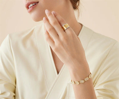 Marco Bicego 18K Yellow Gold Marco Bicego Medium Band with Diamonds Rings - Women's