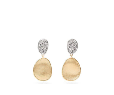 Marco Bicego 18K Yellow Gold Marco Bicego Double Drop Earring With Diamonds, Small Earrings