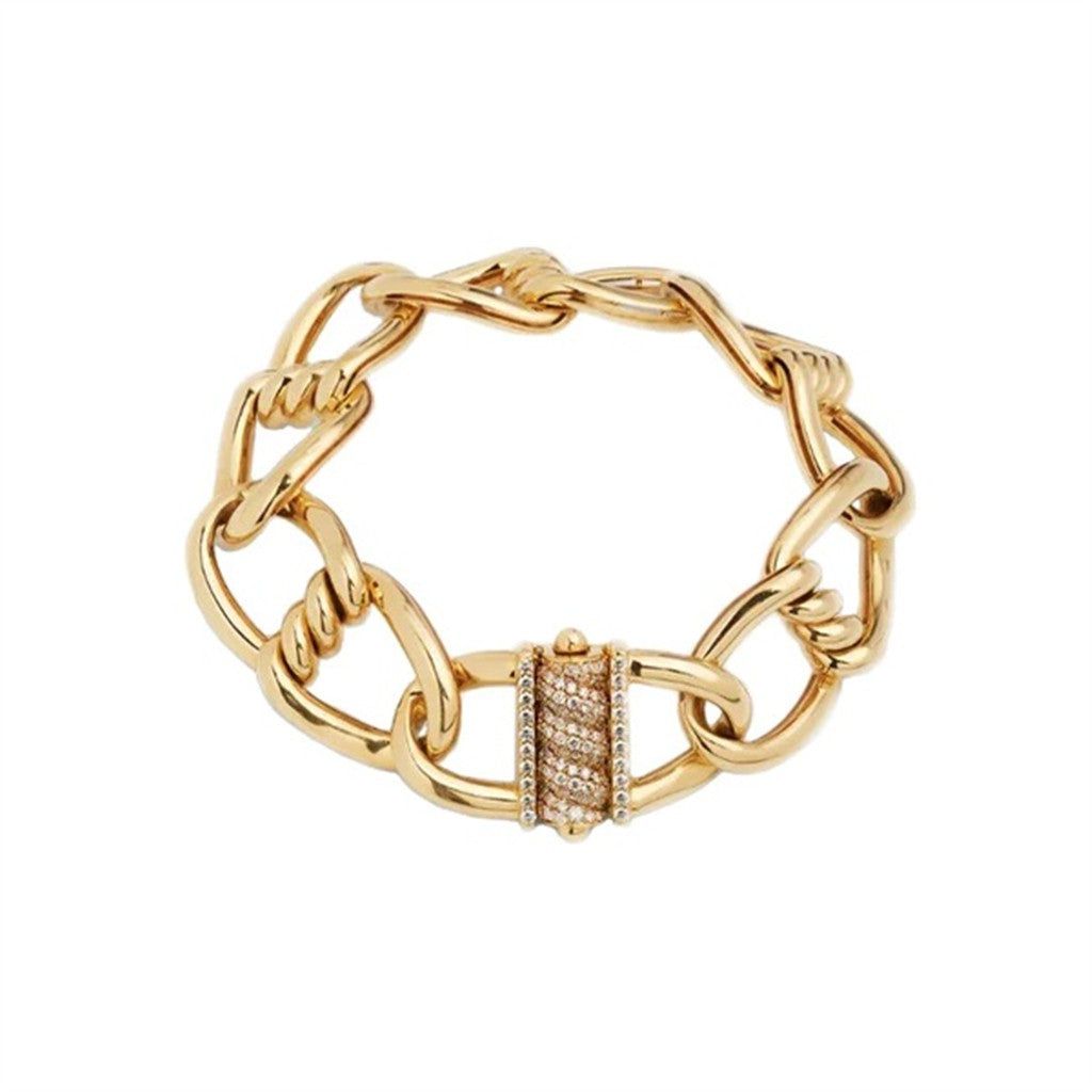 18K Yellow Gold Roberto Coin Cialoma Diamond Knot Link Bracelet