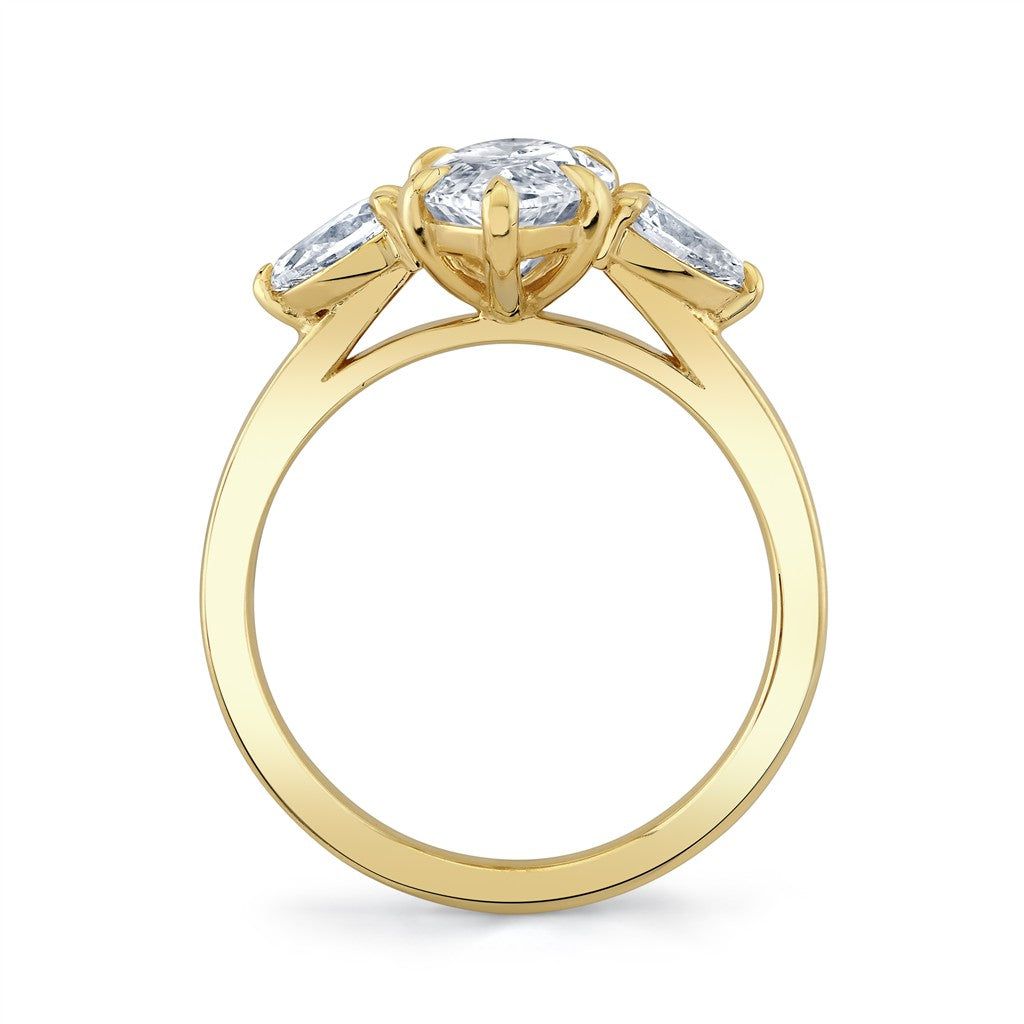 Emerson Fine Jewelry 18K Yellow Gold Marquise Three Stone Diamond Engagement Ring Engagement Rings