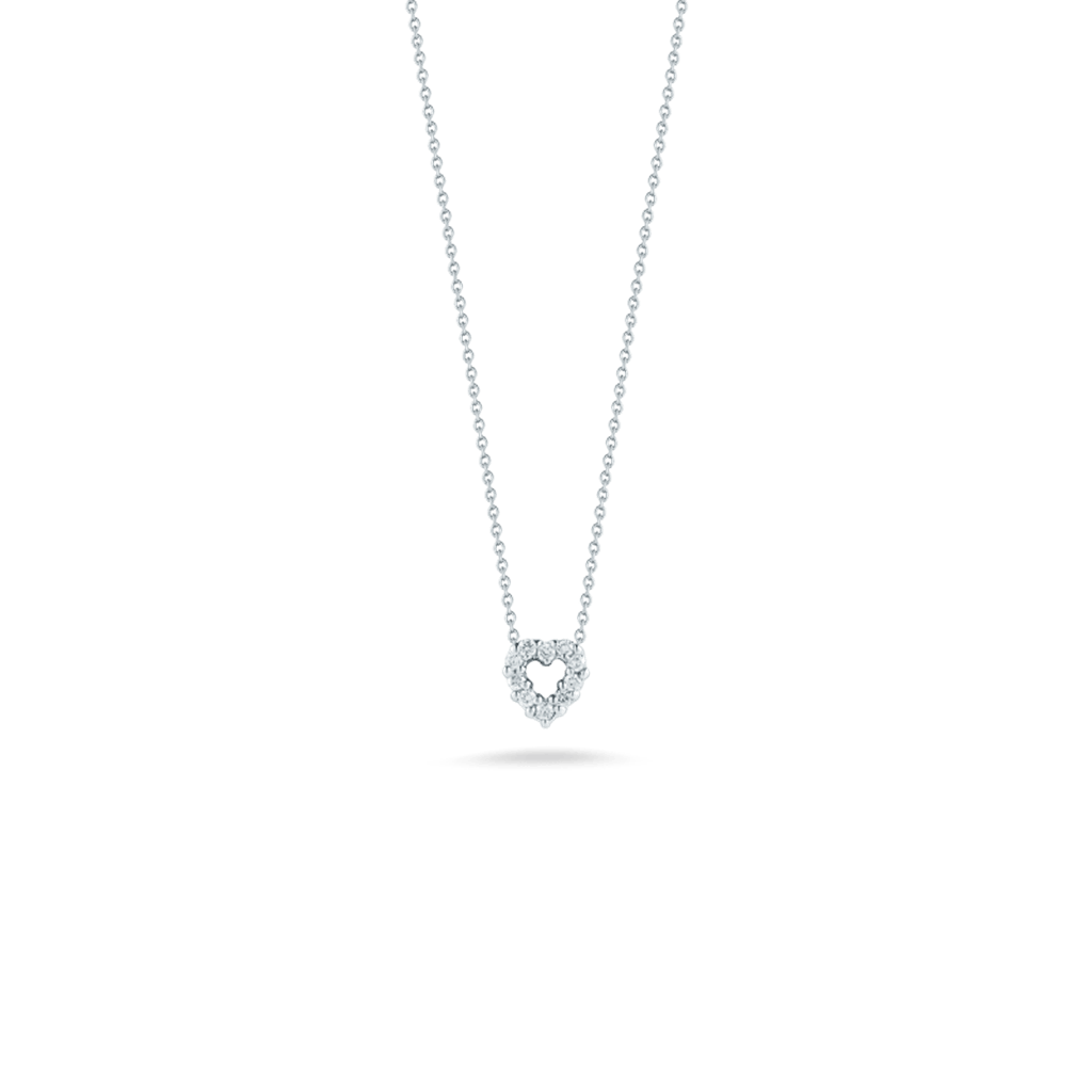 Roberto Coin 18K White Gold Roberto Coin Diamond Baby Heart Necklace Pendants