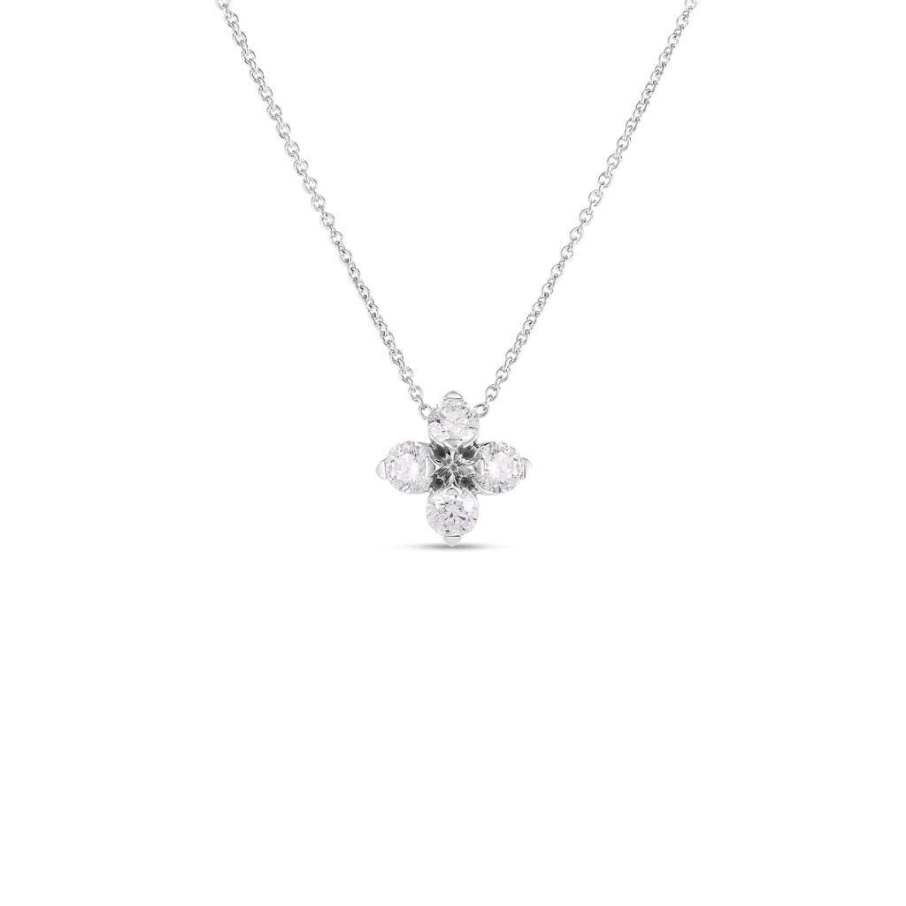 Roberto Coin 18K White Gold Roberto Coin Love in Verona Diamond Flower Necklace Necklaces
