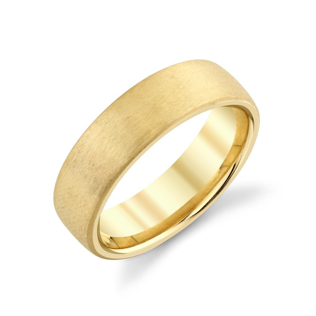 Benchmark 18K Yellow Gold Euro 6.5mm Comfort Fit Band Rings - Men's