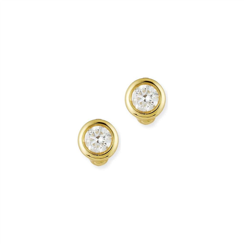18K Yellow Gold Roberto Coin Diamond Stud Earrings