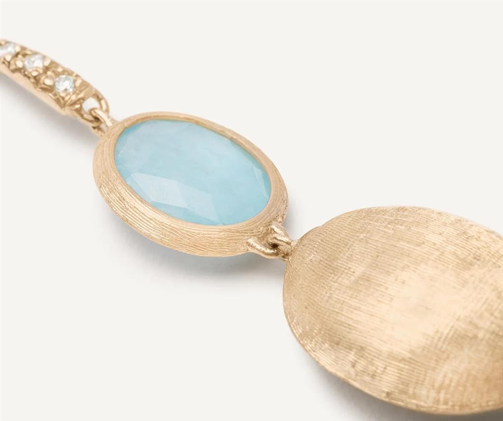Marco Bicego 18K Yellow Gold Marco Bicego Aquamarine & Diamond Accent Earrings Earrings