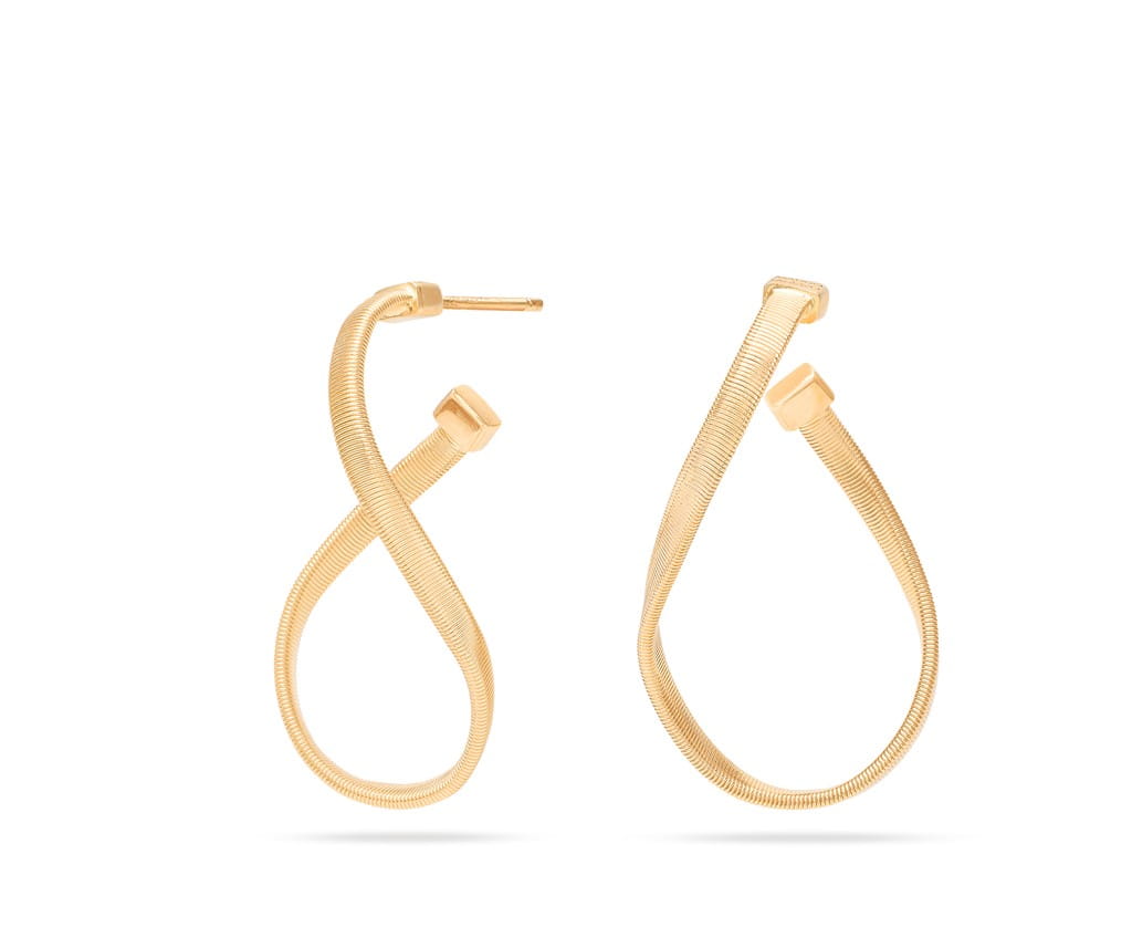 Marco Bicego 18K Yellow Gold Marco Bicego Twisted Irregular Hoop Earrings, Small Earrings