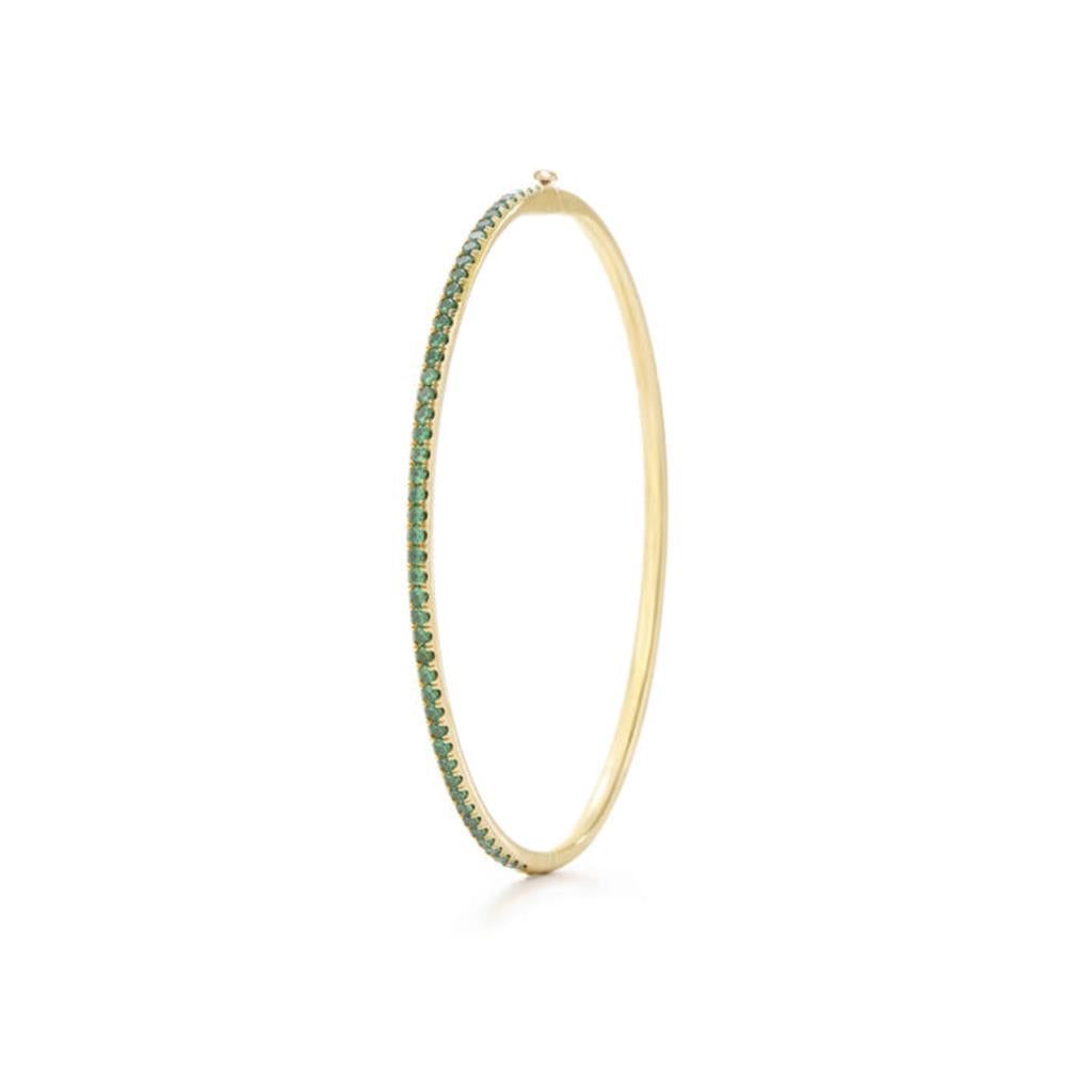 Kwiat 18K Yellow Gold Kwiat Stackable Slim Bangle with Tsavorites Bracelets - Women's