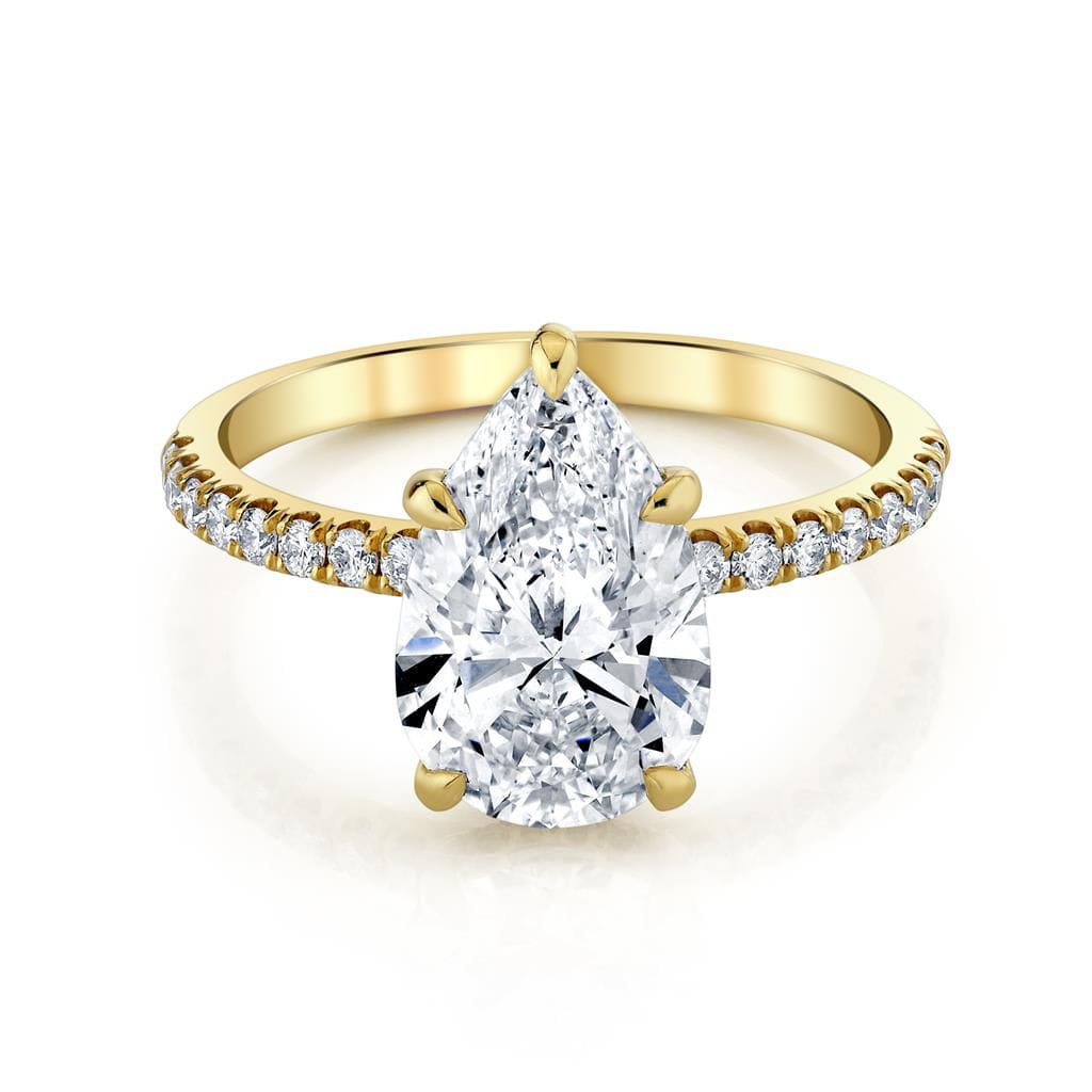 Emerson Fine Jewelry 18K Yellow Gold Everly Pear Hidden Halo with Pave Diamond Engagement Ring Engagement Rings