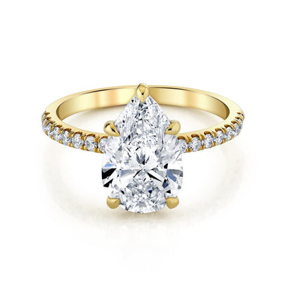 Emerson Fine Jewelry 18K Yellow Gold Everly Pear Hidden Halo with Pave Diamond Engagement Ring Engagement Rings