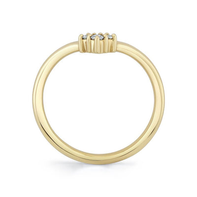 Emerson Fine Jewelry 18K Yellow Gold Peony Three-stone Chevron Band Rings - Women's