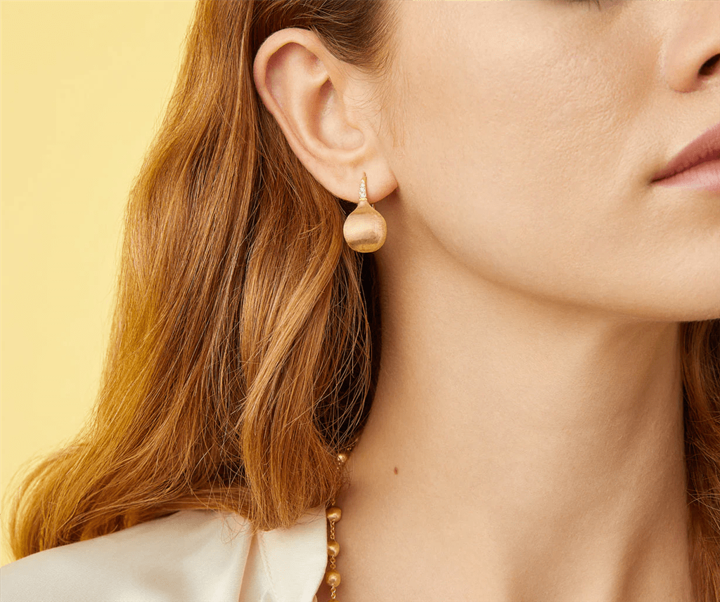 Marco Bicego 18K Yellow Gold Marco Bicego Medium Drop Earrings with Diamonds Earrings