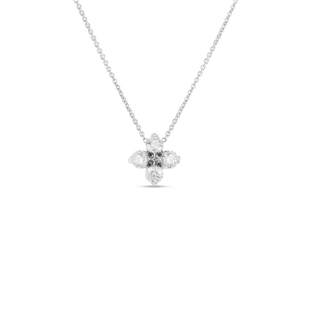 Roberto Coin 18K White Gold Roberto Coin Love in Verona Diamond Flower Necklace Necklaces