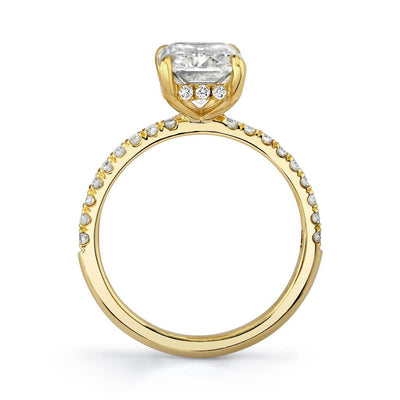 Emerson Fine Jewelry 18K Yellow Gold Everly Elongated Radiant Hidden Halo with Pave Diamond Engagement Ring Engagement Rings