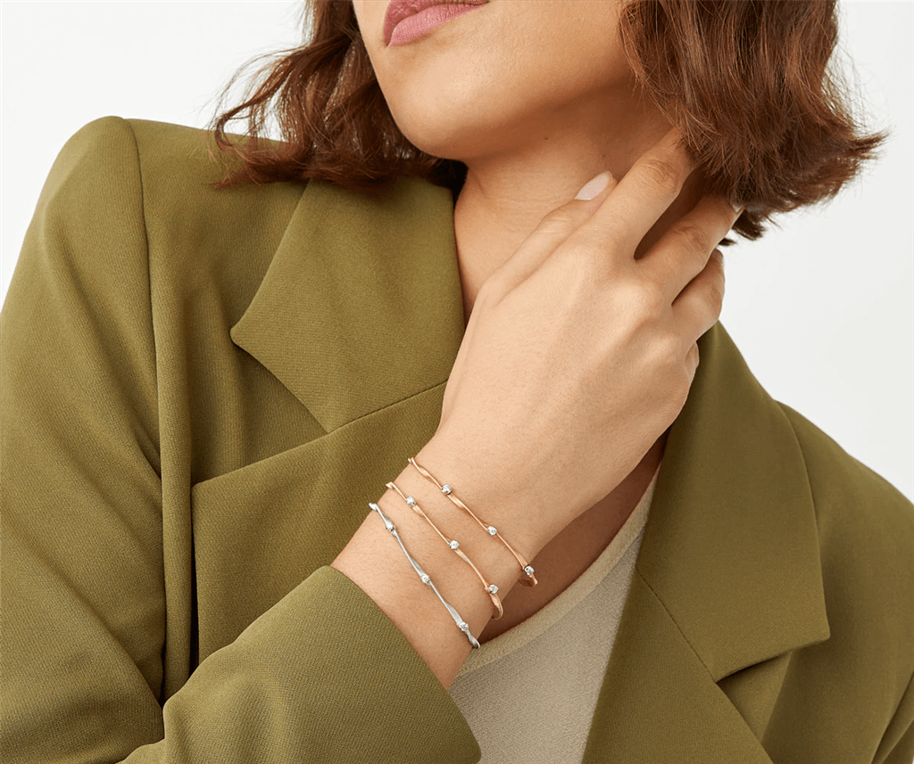 Marco Bicego 18K Yellow Gold Marco Bicego Twisted Coil Bracelet with Diamonds Bracelets - Women's