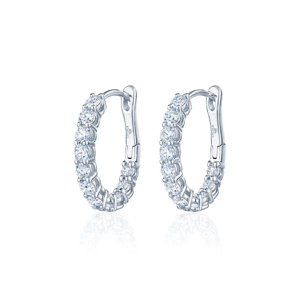 Kwiat 18K White Gold Kwiat Petite Diamond Hoop Earrings Earrings