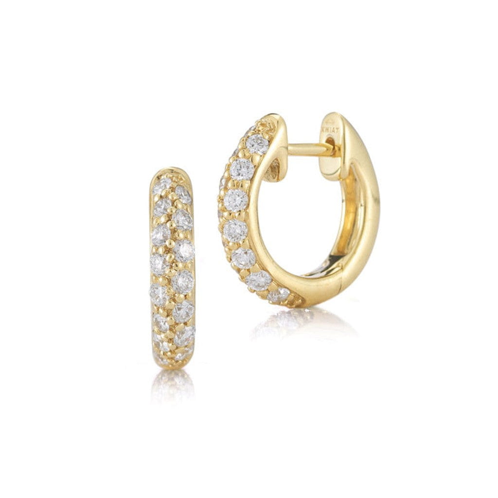 Kwiat 18K Yellow Gold Kwiat Petite Hoop Earrings with Pavé Diamonds Earrings