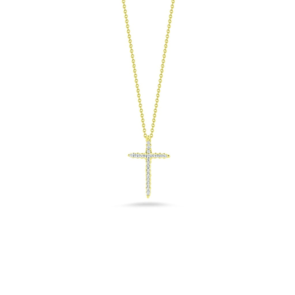 Roberto Coin 18K Yellow Gold Roberto Coin Diamond Sliver Cross Pendant Pendants