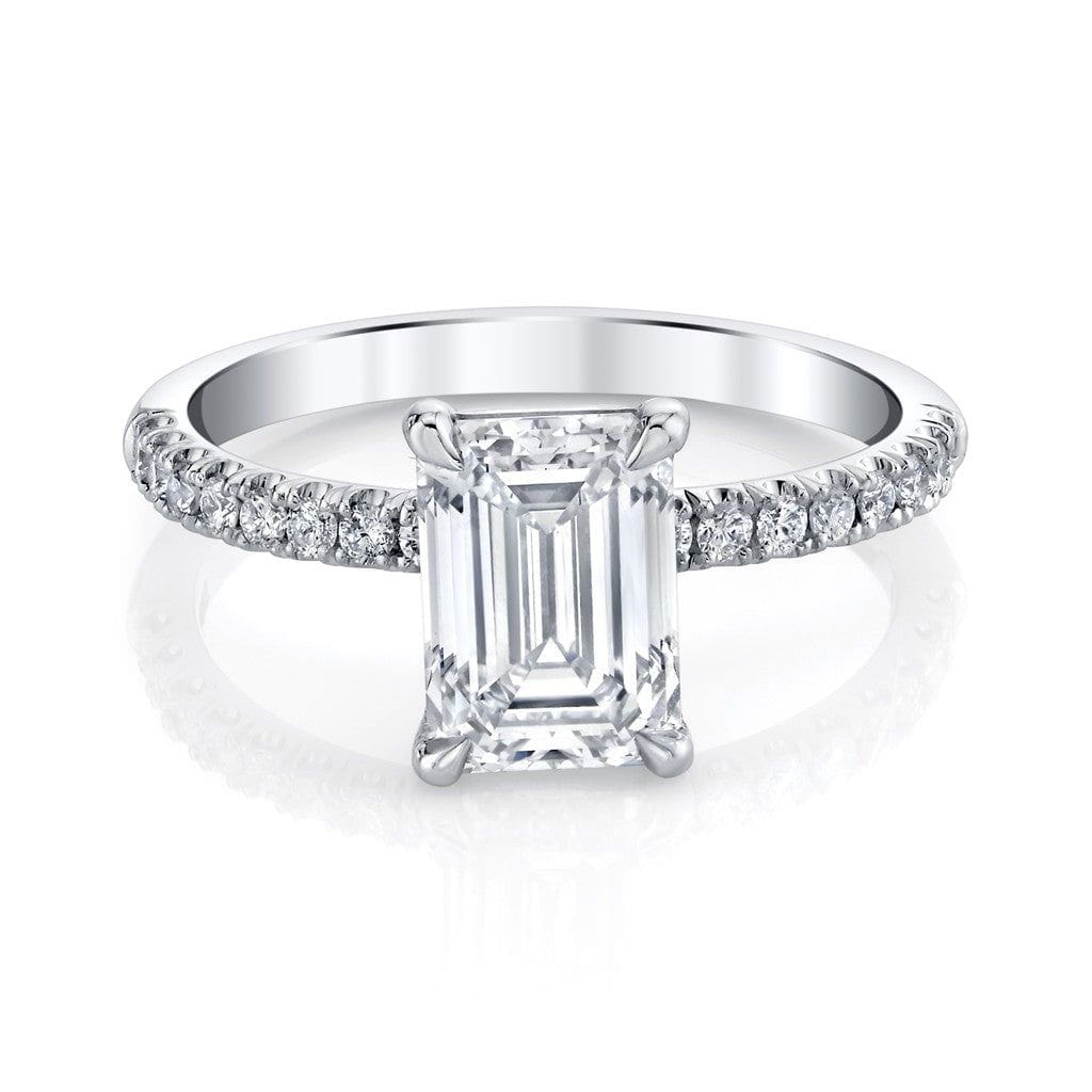 Emerson Fine Jewelry Platinum Everly Emerald Cut with Pave Diamond Engagement Ring Engagement Rings