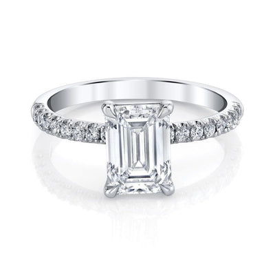 Emerson Fine Jewelry Platinum Everly Emerald Cut with Pave Diamond Engagement Ring Engagement Rings