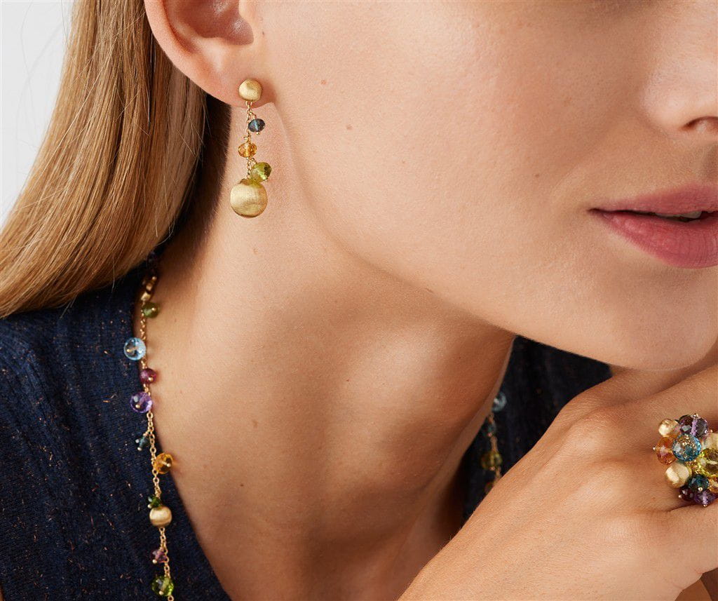 Marco Bicego 18K Yellow Gold Marco Bicego Earrings with Mixed Stones Earrings