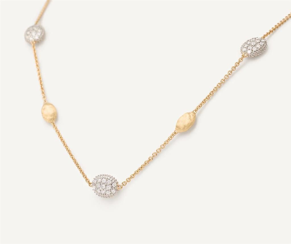 Marco Bicego 18K Yellow Gold Marco Bicego Diamond Bean Necklace Necklaces