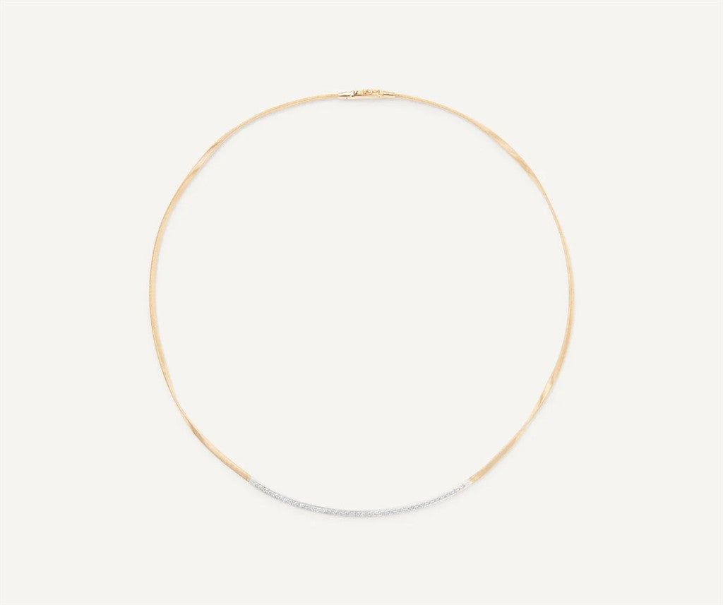 Marco Bicego 18K Yellow Gold Marco Bicego Coil Necklace With Diamond Bar Necklaces