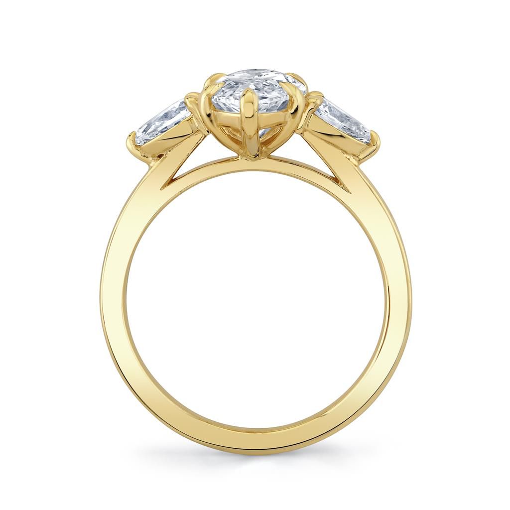 Emerson Fine Jewelry 18K Yellow Gold Marquise Three Stone Diamond Engagement Ring Engagement Rings