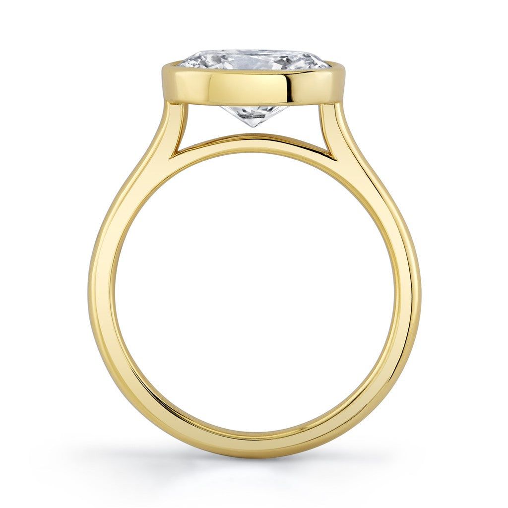 Emerson Fine Jewelry 18K Yellow Gold Rea Oval East-West Diamond Engagement Ring Engagement Rings