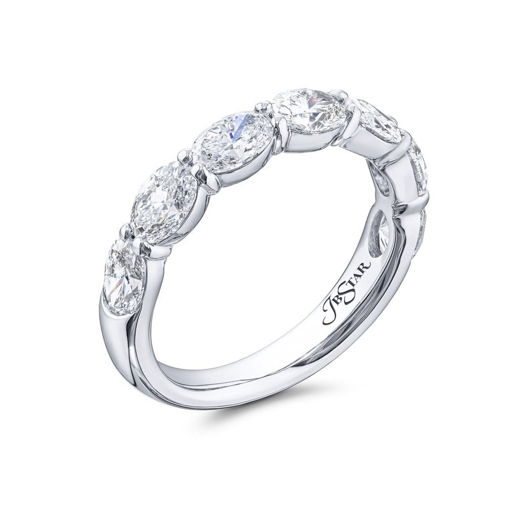 JB Star Platinum JB Star Oval Diamond Half-Eternity Band Rings - Women's