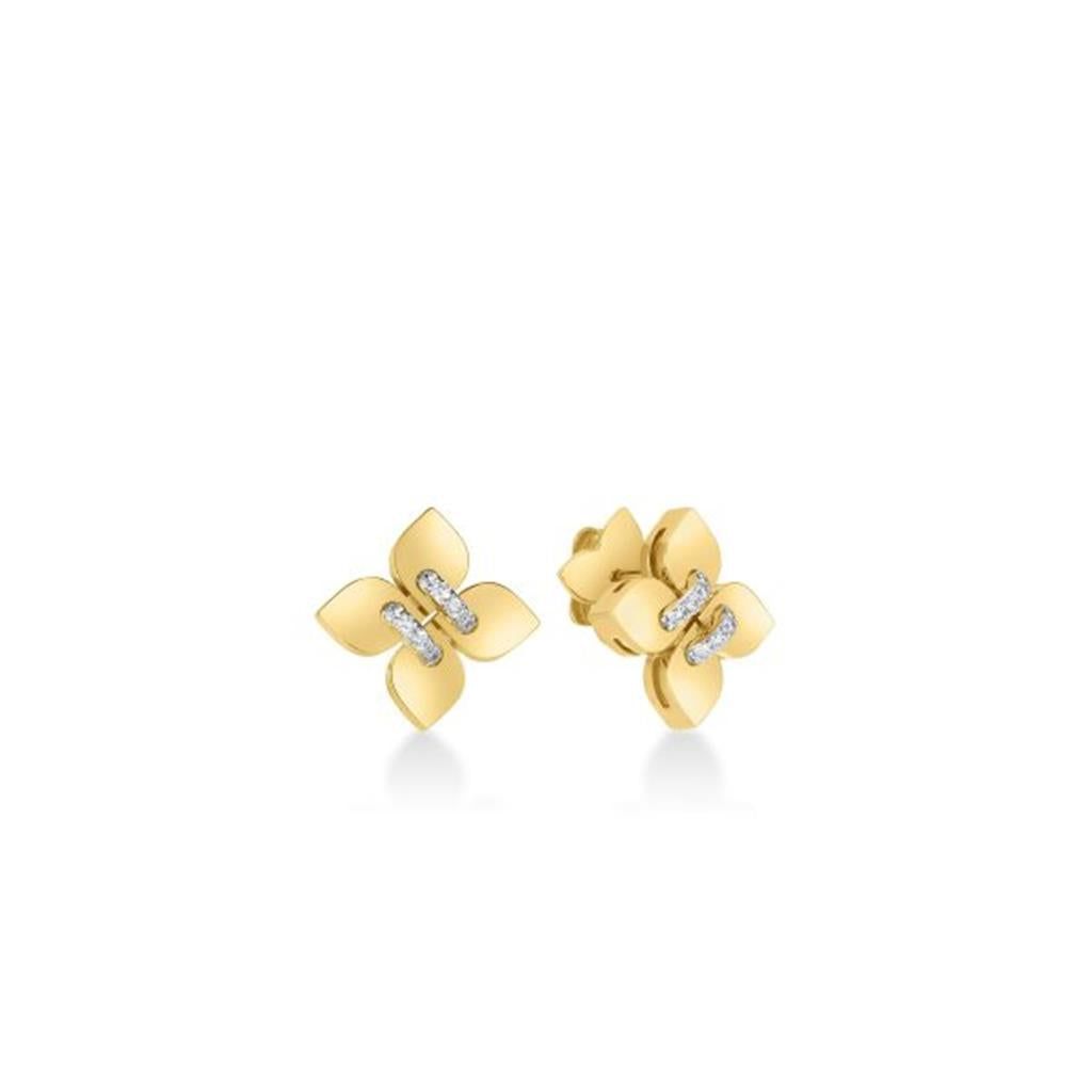 Roberto Coin 18K Yellow & White Gold Roberto Coin Love in Verona Diamond Flower Earrings Earrings