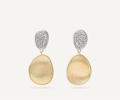 Marco Bicego 18K Yellow Gold Marco Bicego Double Drop Earring With Diamonds, Small Earrings