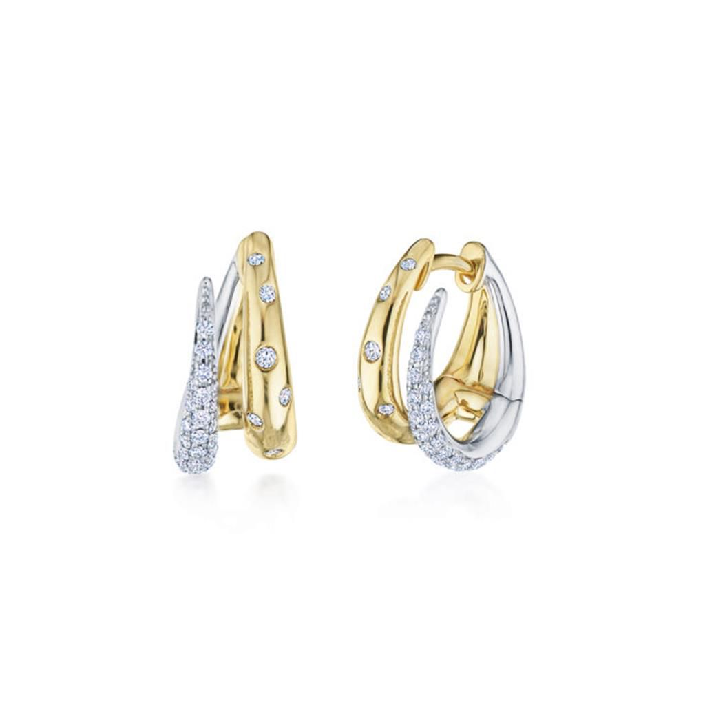 Kwiat 18K Yellow & White Gold Kwiat Orbit Hoop Earrings with Diamonds Earrings