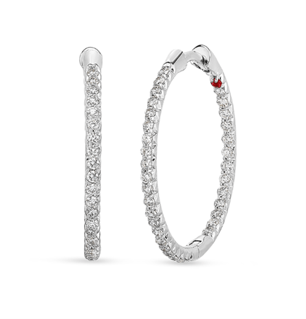 Roberto Coin 18K White Gold Roberto Coin In & Out Diamond Hoop Earrings Earrings