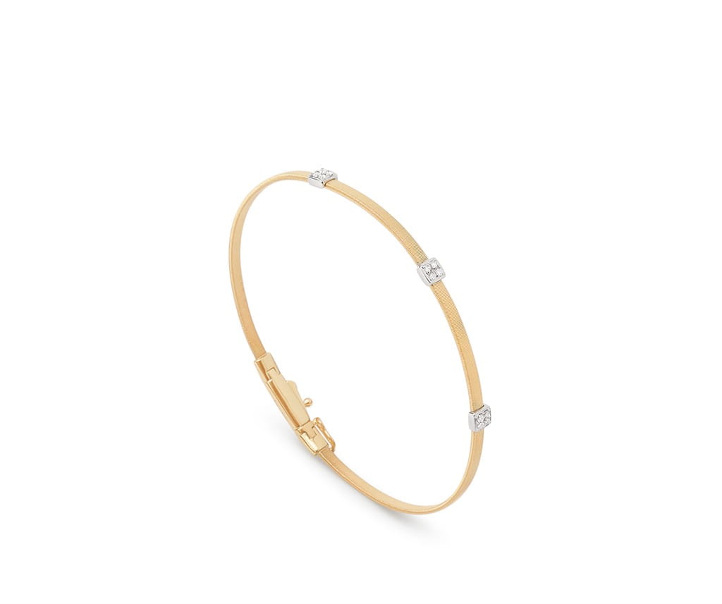 Marco Bicego 18K Yellow Gold Marco Bicego Small Stackable Bracelet with Diamonds Bracelets - Women's