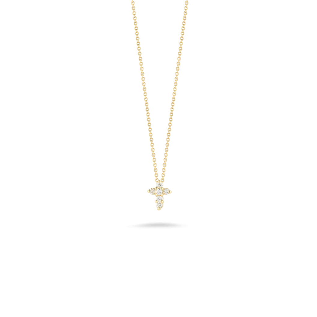 Roberto Coin 18K Yellow Gold Roberto Coin Baby Cross Necklace with Diamonds Pendants
