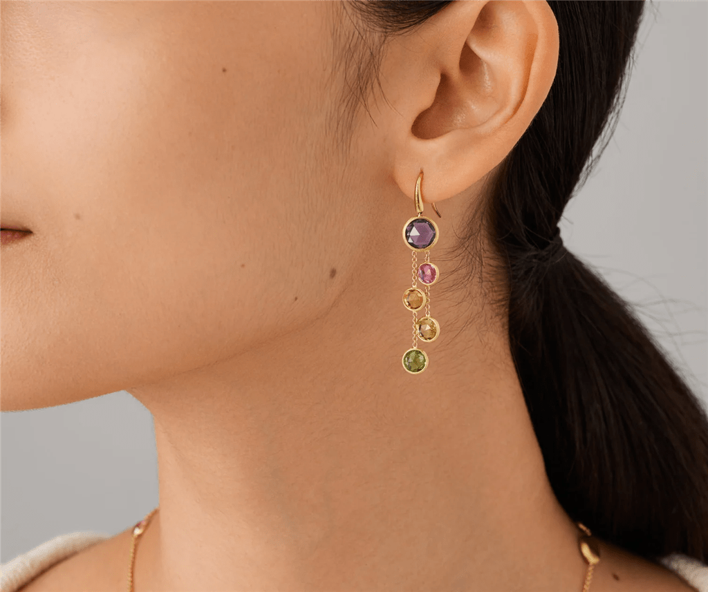 18K Yellow Gold Marco Bicego Gemstone 2-Strand Earrings