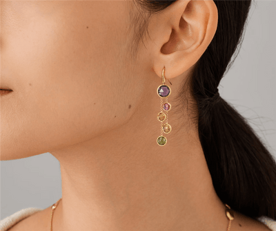 18K Yellow Gold Marco Bicego Gemstone 2-Strand Earrings