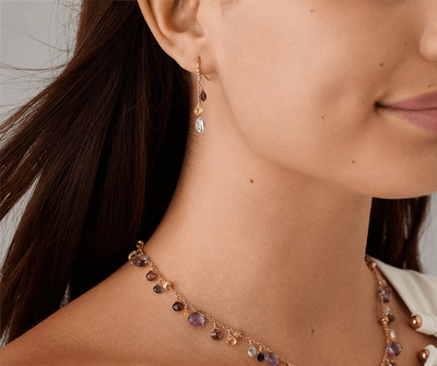Marco Bicego 18K Yellow Gold Marco Bicego Gemstone Earrings with Diamonds, Blue Topaz Accents Earrings