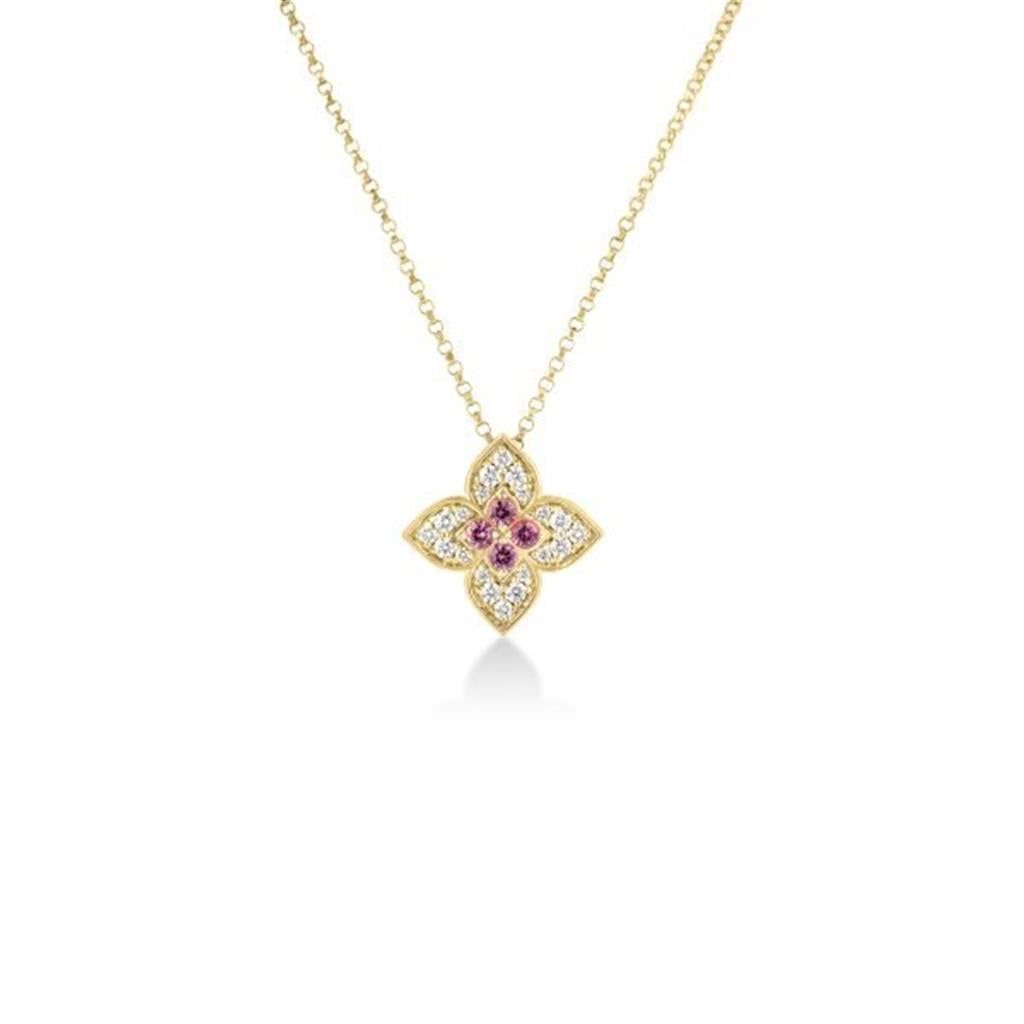 Roberto Coin 18K Yellow Gold Roberto Coin Venetian Princess Diamond & Rubellite Pendant Pendants