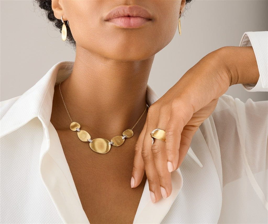 Marco Bicego 18K Yellow Gold Marco Bicego "Halfie" Necklace with Diamond Accents Necklaces