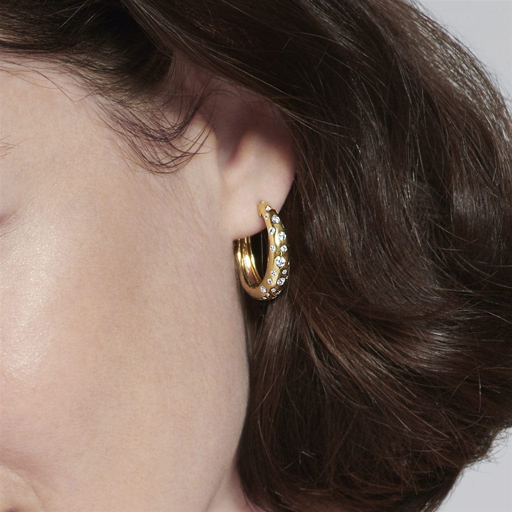 Kwiat Cobblestone 18K Yellow Gold Kwiat Hoop Earrings with Diamond Accents Earrings